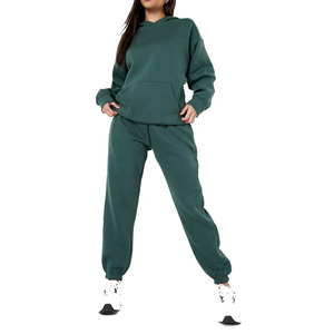 Survêtement sur mesure pour femme, sweat à capuche oversize en molleton, ensemble jogging deux pièces en coton avec pantalon - Product Image 3