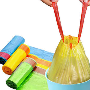 ถุงขยะสีขาวแบบมีเชือกผูก ขนาด 33 แกลลอน ผลิตจากพลาสติก HDPE คุณภาพสูง ย่อยสลายได้ ทนทาน ปิดผนึกด้วยความร้อน TD 12  ไม่มีกลิ่น - Product Image 1