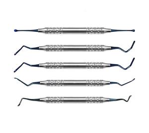 Kit d'instruments dentaires orthodontiques 5 pièces pour procédure de tunnelisation osseuse d'implant Vista, couleur titane, acier inoxydable, CE ISO - Product Image 1