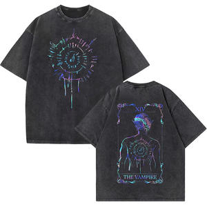 เสื้อยืดโอเวอร์ไซส์พิมพ์ลายกราฟิก ผ้าคอตตอน 100% ทรงวินเทจ ย้อมสีแบบแอซิดวอช รับทำโลโก้ตามสั่ง ขายส่งจำนวนมาก - Product Image 5