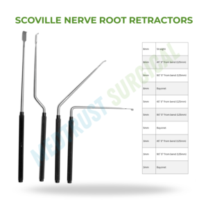 Retractores de Raíz Nerviosa Scoville 125mm 8mm 5mm 3mm, Instrumento Quirúrgico de Columna Vertebral para Retracción de Nervios Lumbar y Cervicales - Product Image 2
