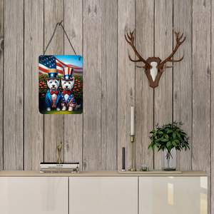 All American Westie Wall Door Hanging Prints Letrero de metal de aluminio para cocina Bar Decoración para el hogar Placa de puerta delantera 12x16 Multicolor - Product Image 3