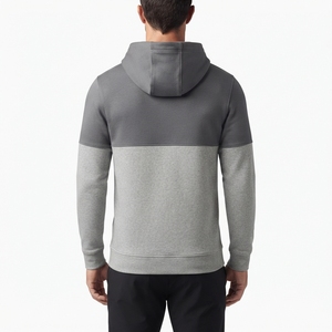 Sudadera con Capucha para Hombre, Color Sólido, Mezcla de Algodón y Poliéster, Felpa Francesa, Ropa Casual de Otoño con Bolsillo Delantero y Logotipo Bordado - Product Image 3