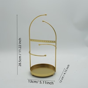 Elegante Organizador de Joyas con Marco Curvo, Soporte para Pulseras con Múltiples Barras y Base de Bandeja Estable, Exhibidor que Ahorra Espacio para Accesorios - Product Image 4