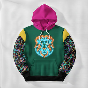 เสื้อฮู้ดลายกราฟิกไซเบอร์พังก์สำหรับผู้ชาย ลายสัญลักษณ์นีออนเรืองแสงและลายแผงวงจรที่แขนเสื้อ เสื้อสเวตเชิ้ตน้ำหนักเบา ระบายอากาศได้ดี - Product Image 4