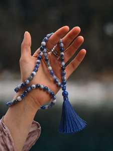 Mayrabygungun Natural Ball Shape Religious Prayer Beaded Necklace Hand-made 8.5mm Plating Unisex Gift - Product Image 1