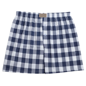 Boxer pour homme gris foncé à carreaux fins, coupe ample et décontractée, avec braguette boutonnée, sous-vêtement, marque privée, style OEM, vente en gros - Product Image 4