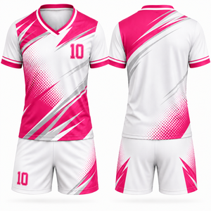 Ensemble d'uniformes de football personnalisés sublimés unisexe bleu et blanc, maillot et short de football pour équipe, taille élastique, polyester/coton respirant - Product Image 6