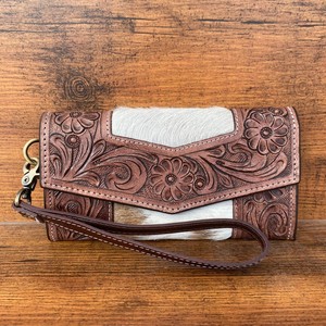 Gran oferta, bolso de mano de piel de vaca, elegante Cartera de cuero tallada a mano, multiusos, carteras elegantes de cuero occidental para mujer - Product Image 3