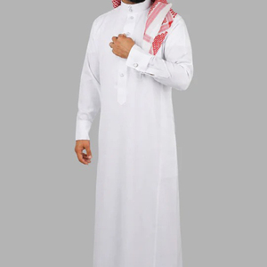 Haya Custom Islamic <b>Thobe</b>-OEM Manufacturer High Quality Polyester Fabric Spring Anti-Shrink Anti-Static Stand Collar Long - Product Image 1