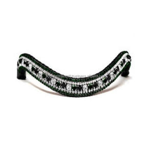 Boucles cousues, 5 rangées de cristaux bleus et argentés, bracelet de cheval en cuir noir en plusieurs tailles et couleurs personnalisées, boucles cousues - Product Image 3