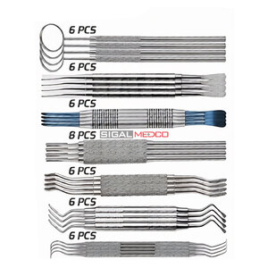 Juego de Instrumentos Quirúrgicos Dentales Alemanes: Elevadores, Jeringas, Raspadores, Tijeras, Mango de Bisturí, Acero Inoxidable Profesional de Precisión - Product Image 2
