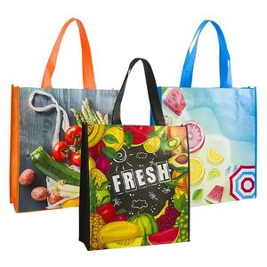 Foldable Recycle Shopping Portable Medium Size No Zipper Closure Handled Custom Reusable Eco-friendly Grocery Carry <b>Bag</b> - Product Image 5
