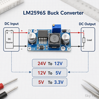 Module convertisseur abaisseur DC-DC réglable Stock LM2596S LM2596HV 3A, régulateur de tension 24V 36V vers 12V 5V 3.3V