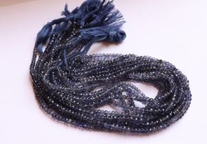 Perles d'iolite naturelle facettées en forme de rondelle 4-4,5 mm, perles de pierres précieuses d'iolite, perles d'iolite facettées en forme de rondelle pour la fabrication de bijoux - Product Image 6