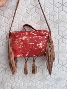 กระเป๋าถือสไตล์โบฮีเมียนสำหรับผู้หญิงกระเป๋าชอปปิ้งขนเฟอร์แบบลำลองพร้อมซับในทำจากไนลอนกระเป๋าถือหนังขนเฟอร์ - Product Image 4