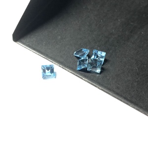 Topaze bleue naturelle, taille carrée, vente en gros d'usine, taille de pierre précieuse de 2x3mm à 13x19mm, fabrication de bijoux - Product Image 5