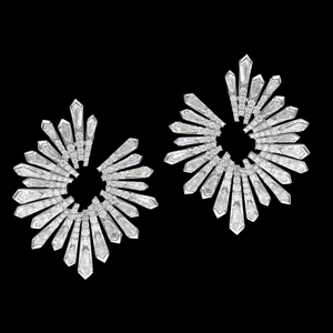 Luxury Diamond <b>Stud</b> Earrings Tapered Baguette Cut Star Shape 925 <b>Silver</b> Prong Setting Women Wedding Jewelry - Product Image 1