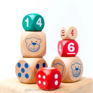 ลูกเต๋าไม้สำหรับงานฝีมือลูกเต๋าพิมพ์ลายเพื่อการศึกษางานไม้ - Product Image 2