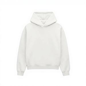 เสื้อฮู้ดดี้สีขาวขนาดใหญ่สำหรับผู้ชาย ผ้าฝ้าย 100% เฟรนช์เทอร์รี่ สวมใส่สบาย สีพื้น สไตล์สตรีทแวร์สำหรับฤดูใบไม้ร่วง - Product Image 1