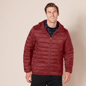 Veste matelassée à capuche pour homme, couleur vert olive, coupe-vent, décontractée, pour l'hiver, avec fermeture éclair et poches latérales - Product Image 3