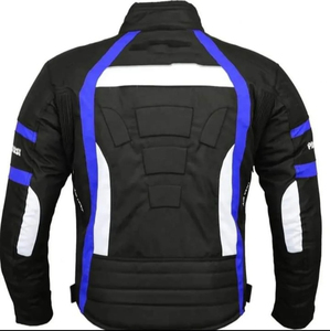 Men's Black Blue <b>White</b> Motorcycle <b>Jacket</b> Breathable Moto <b>Biker</b> Style Stand Collar Zipper Closure Regular Fit Plus Size Autumn - Product Image 2