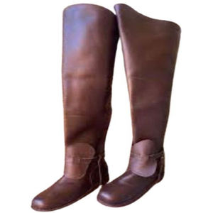 Nouveaux styles 2025, bottes à bout rond respirantes en cuir véritable, printemps et automne, 17e siècle - Product Image 1