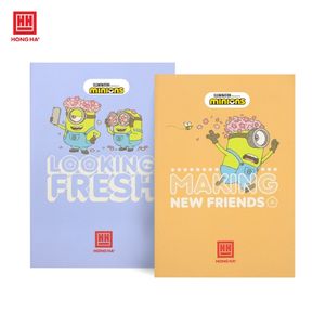 Cahier de composition A5 Hong Ha, relié par fil imprimé, 160 pages, papier ligné 70 g/m², impression laminée, utilisation promotionnelle - Product Image 2