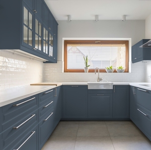 Ensemble complet d'armoires de cuisine européennes sur mesure JY Project, porte shaker, structure en MDF moderne, suspendues au mur, modulaires, RTA - Product Image 1