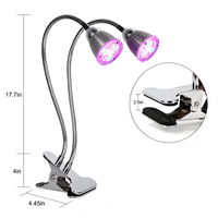 Lampe de culture LED pour plantes avec pince flexible, lampe de croissance à spectre complet pour plantes d'intérieur, herbes et semis avec minuterie automatique