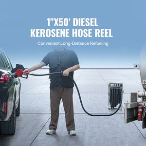 Avvolgitubo Carburante Diesel Retrattile Extra Lungo 2,5 cm x 15 m, Costruzione Robusta in Acciaio al Carbonio, Avvolgitore Automatico per Carburante - Product Image 2