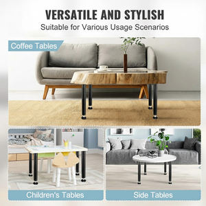 Pieds de table à manger carrés en acier inoxydable robustes de style mid-century - Installation facile pour cuisine, salon et bureau à domicile EDPTBL000 - Product Image 5