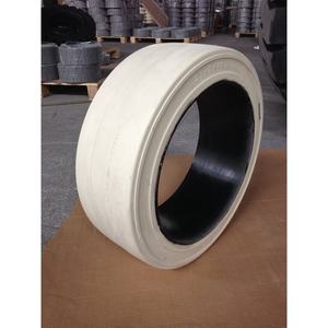 Neumático Sólido de Presión 21x7x15 para Montacargas y Remolques, Neumático Amortiguador Negro Blanco - Product Image 6