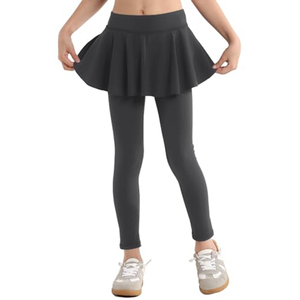 Faldas de punto negras para niñas pequeñas con volantes, 75% nailon, 25% elastano, leggings con falda tutú, uniforme escolar - Product Image 1