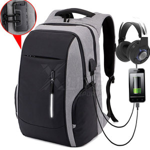 High Quality Durable Waterproof Laptop <b>Backpack</b> Zipper USB Port for Daily Use Travel Office College Comfortable Shoulder Straps - Product Image 2