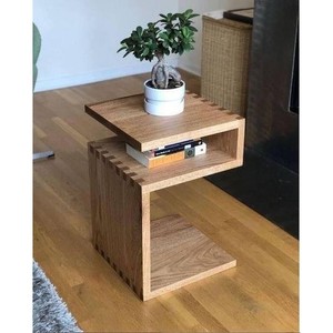 <b>Solid</b> <b>Wood</b> Round Side <b>Table</b> with Storage Shelf - Wholesale MDF <b>Top</b> Bedroom Furniture - Product Image 3