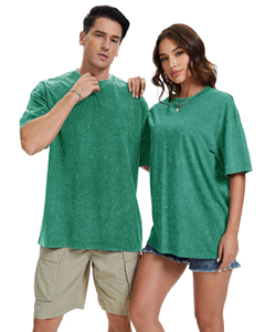 เสื้อยืดทรงหลวมแบบดรอปโชว์เดอร์ ล้างสีแบบแอซิดวอช น้ำหนัก 280 กรัม คอกลม แขนสั้น สีพื้น สไตล์วินเทจ สำหรับผู้ชายและผู้หญิง - Product Image 4