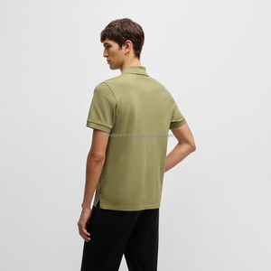 Nardon เสื้อยืดโปโลลำลองสำหรับผู้ชาย, เสื้อครอป Boxy แขนสั้นลายทางปักลายกราฟิกพิมพ์สีพื้น - Product Image 2