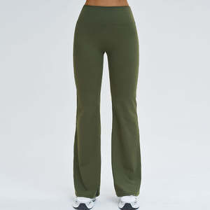 Pantalons de yoga à jambe droite avec taille haute, effet liftant des hanches, respirants et à coupe large, idéaux pour l'exercice et la remise en forme des femmes - Product Image 4