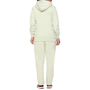 Women's Hooded Tracksuit Set Solid Color Full Zipper Casual Sweatshirt Pants Breathable Cotton Autumn Wear - Product Image 2