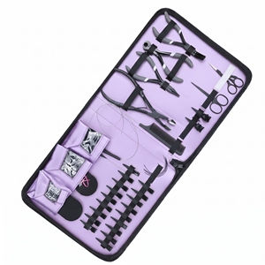 Kit d'outils professionnels pour extensions de cheveux à micro-anneaux, pince à sertir les perles, outil de suppression, outil de pressage pour extensions à bandes, coupe-adhésif, crochet et boucle - Product Image 1