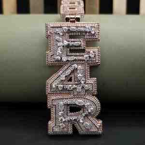 Colgante de Lujo con Diamante Cultivado en Laboratorio E4R de 13.66 CT, con 2 Anillas, de Acero Inoxidable, DOPE JEWELLS, con Dije de Oro Rosa, Moderno, Unisex - Product Image 1