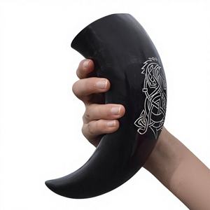 Mug en corne polie pure, écologique, lavable au lave-vaisselle, pour pique-nique, camping, fête, bière, style viking, prix de gros - Product Image 1