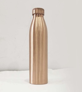 Copper Water Bottle Minimalist Design Portable Travel <b>Drinkware</b> with Lid - Product Image 3