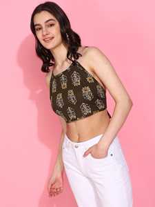 Ensemble long 2 pièces en coton imprimé floral à la main, taille unique, couleur marron, élégant, ethnique, pour femme, tissu respirant, formel, été - Product Image 5