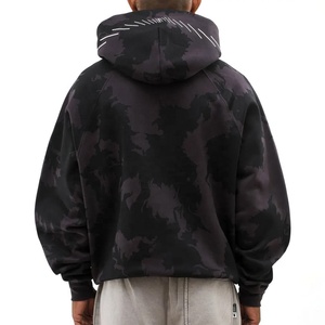 Custom 100% Cotton OEM Black Camo Hoodie Graphic Heavyweight Fleece Oversized <b>Pullover</b> <b>Men</b> Camo Hoodie Manufacturer - Product Image 6