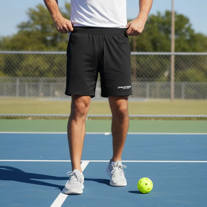 Shorts de pickleball personnalisés pour hommes, 7 pouces, séchage rapide, respirants, en polyester et élasthanne, pour sports de terrain, OEM ODM - Product Image 1