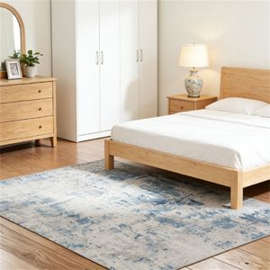 Tappeto Lavabile in Lavatrice Blu per Soggiorno, Camera da Letto e Sala da Pranzo - Product Image 1