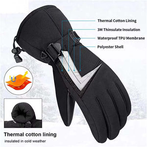 Gants de ski haute performance compatibles avec les écrans tactiles, pour hommes, femmes et unisexe, avec poches zippées pour le rangement et la chaleur, technologie d'adhérence - Product Image 5