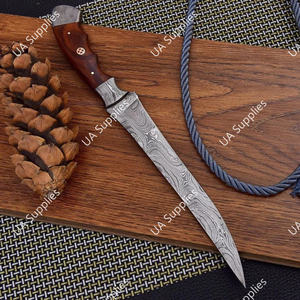 Cuchillo de Filetear de Acero de Damasco Forjado a Mano de Calidad Superior con Espiga Completa - 7 Pulgadas, Mango de Madera de Palisandro, Ecológico, Duradero y Ajustable - Product Image 5
